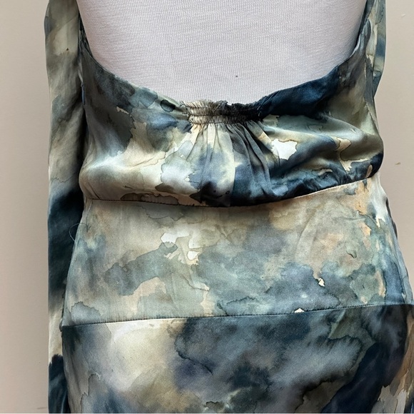 ZARA PRINTED HALTER DRESS LIMITED EDITION BLUE SIZE SMALL - Picture 3 of 11